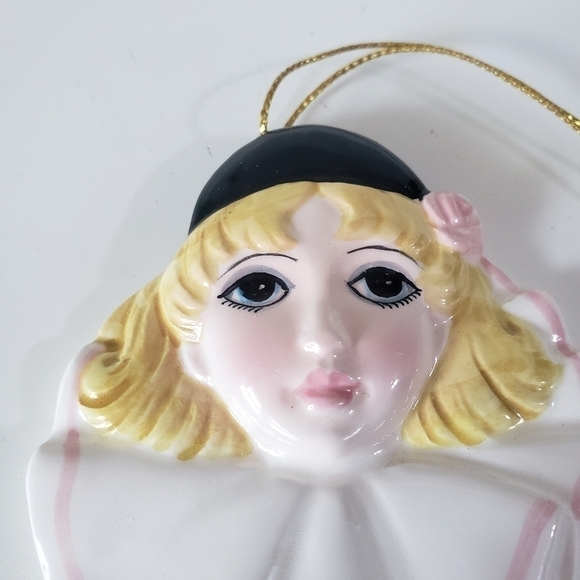 VINTAGE 1981 Schmid Michel Oks French Girl Mime Pierrot Love Hanging Ornament - Picture 2 of 4